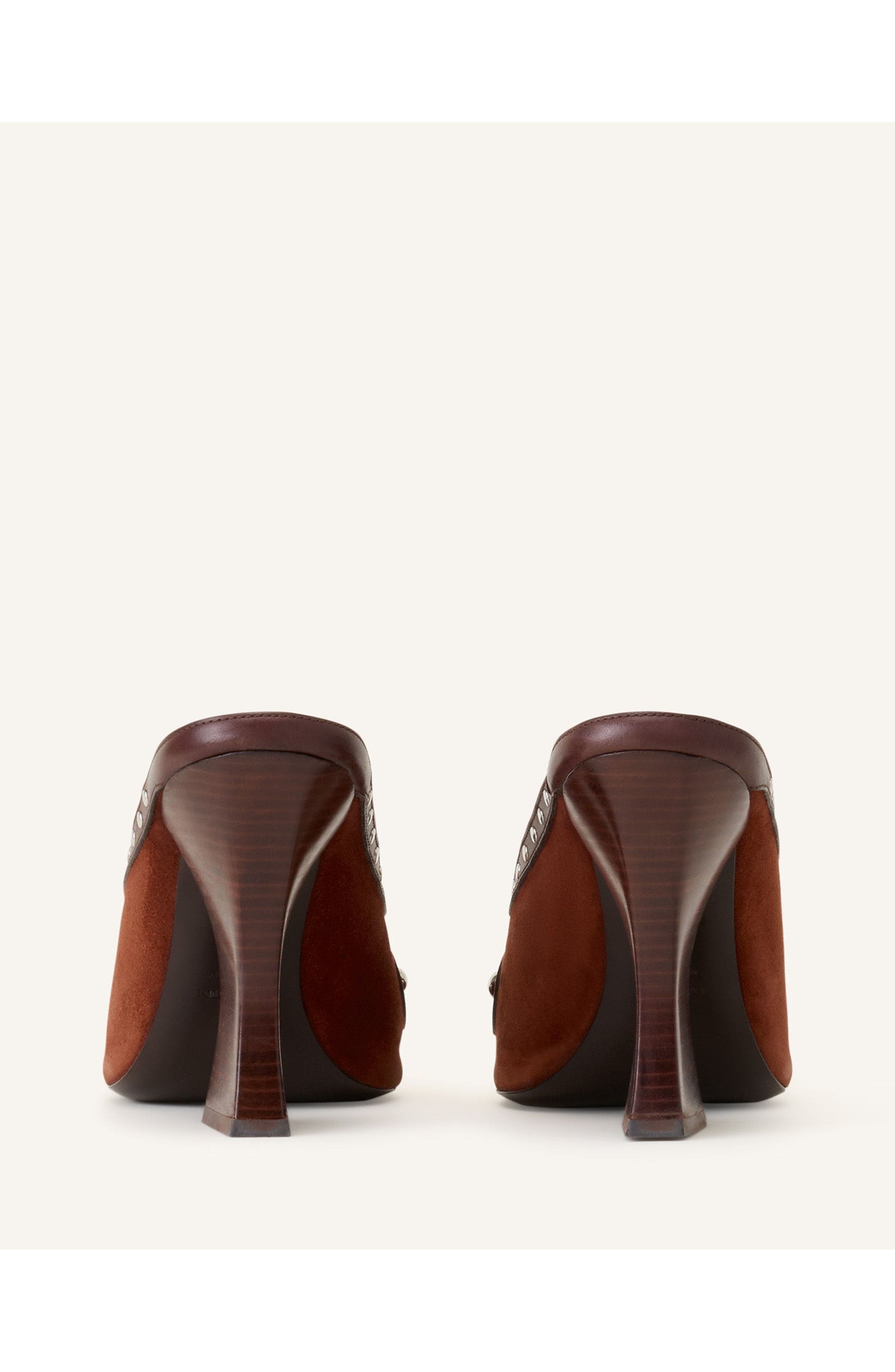 Lanvin Eclipse Arch Heeled Mule, Alternate, color, Chestnut