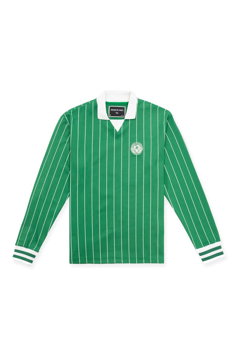 Pinstripe Soccer Rugby Shirt, Main, color, KELLY GREEN
