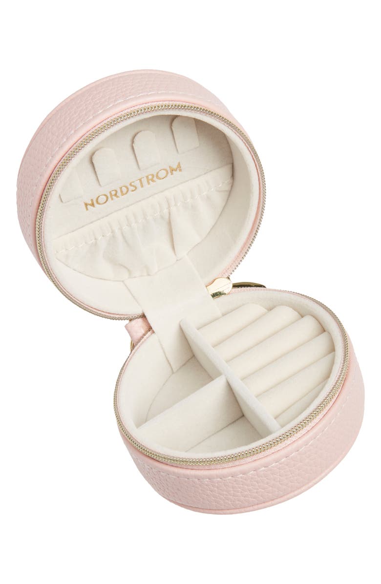 Nordstrom Mini Jewelry Box with Key Chain Charm, Alternate, color, Pink- Gold Heart