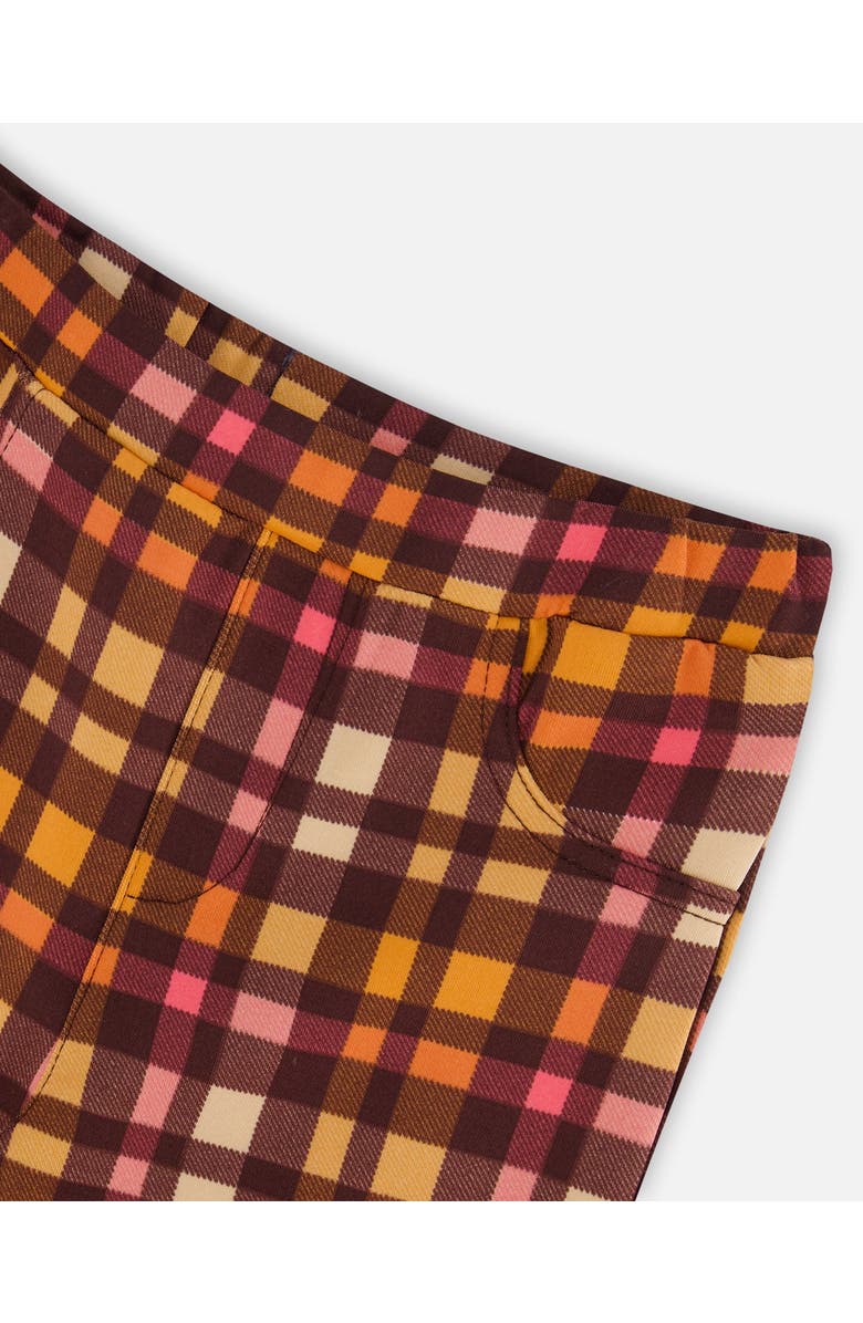 Deux par Deux Girl's Milano Treggings Plaid Magenta And Brown, Alternate, color, 