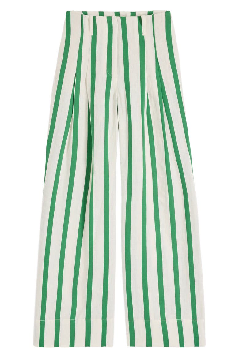 Pimlico Stripe LInen & Cotton Pants, Alternate, color, IVORY, FRESH GREEN STRIPE
