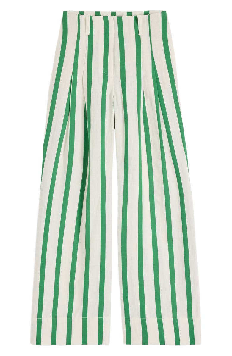 Boden Pimlico Stripe LInen & Cotton Pants, Alternate, color, Ivory, Fresh Green Stripe