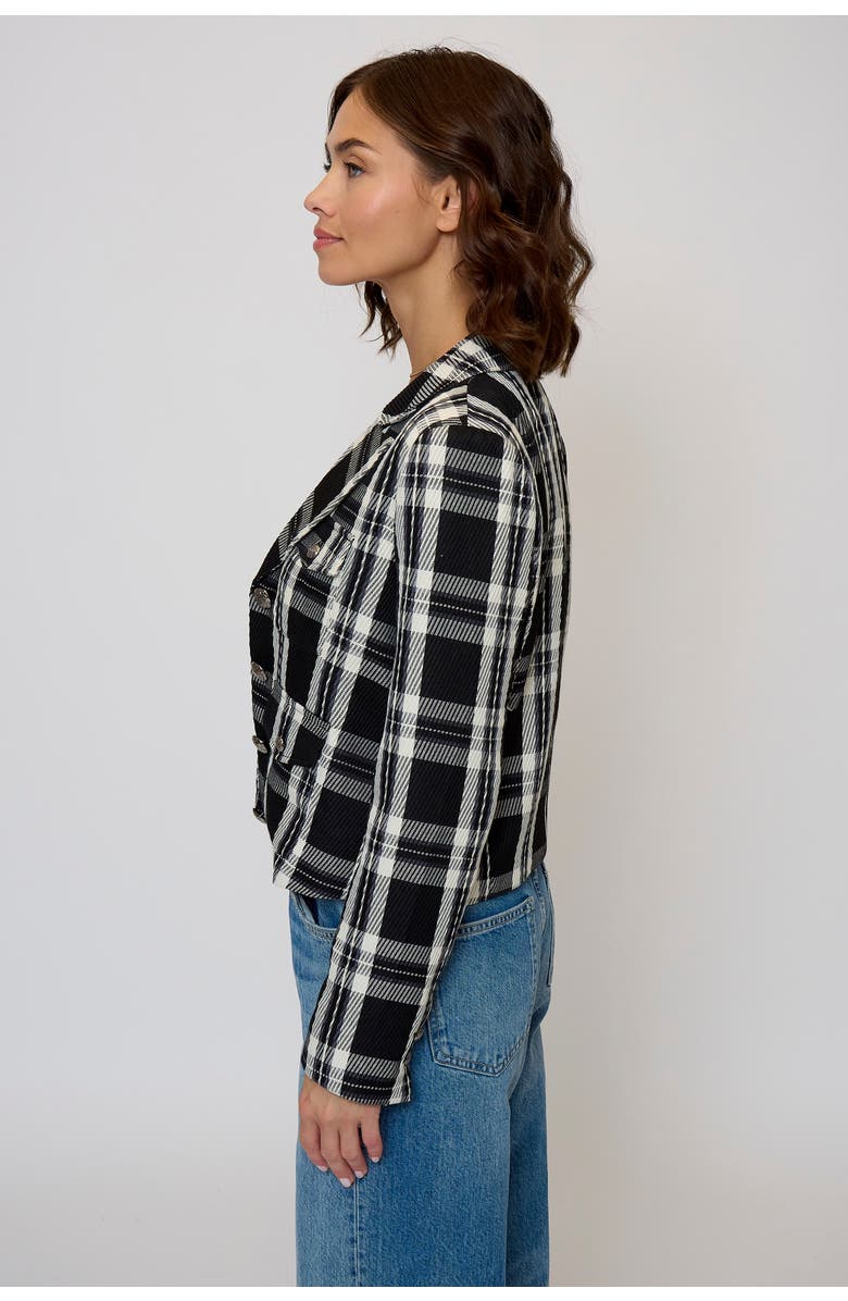 Central Park West OLIVE CROPPED PLAID JACKET, Alternate, color,