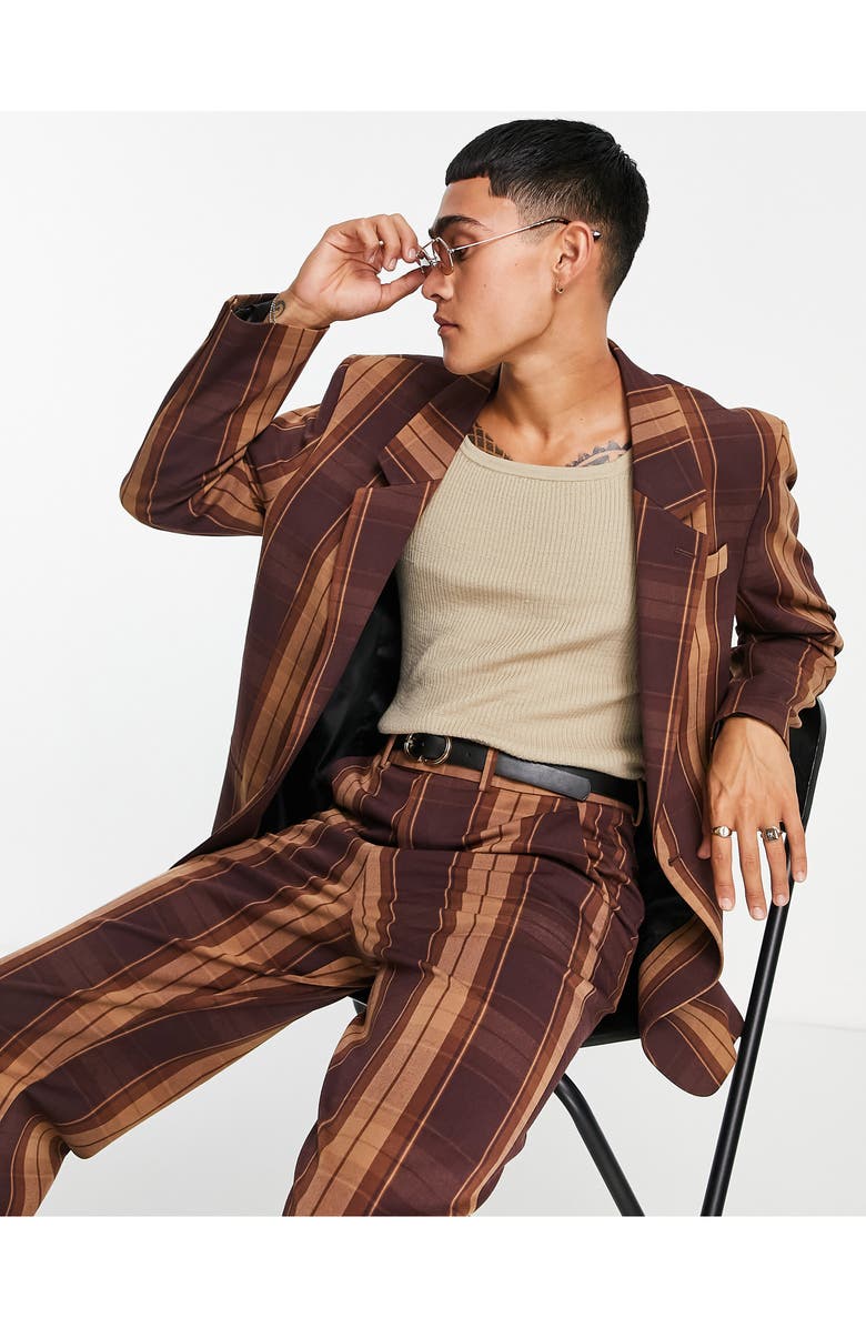 ASOS DESIGN Plaid Oversize Suit Jacket, Alternate, color, 