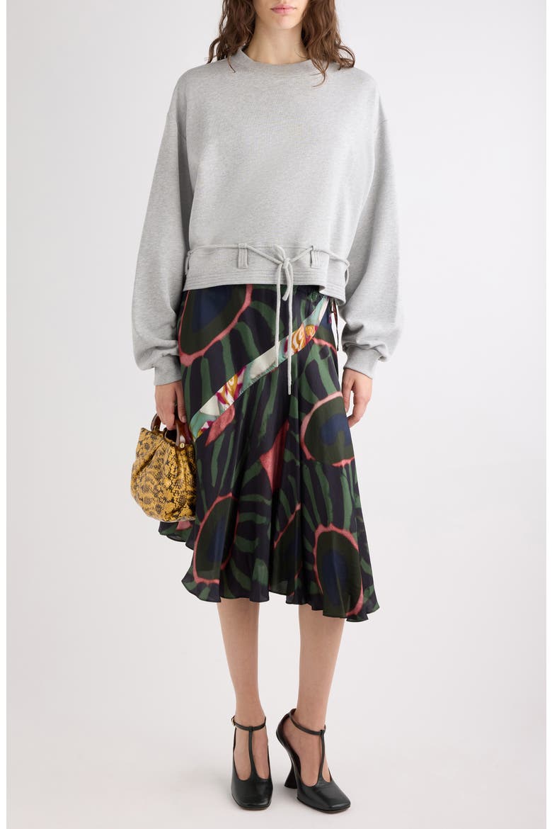Sibanna Print Pieced Skirt, Alternate, color, KHAKI