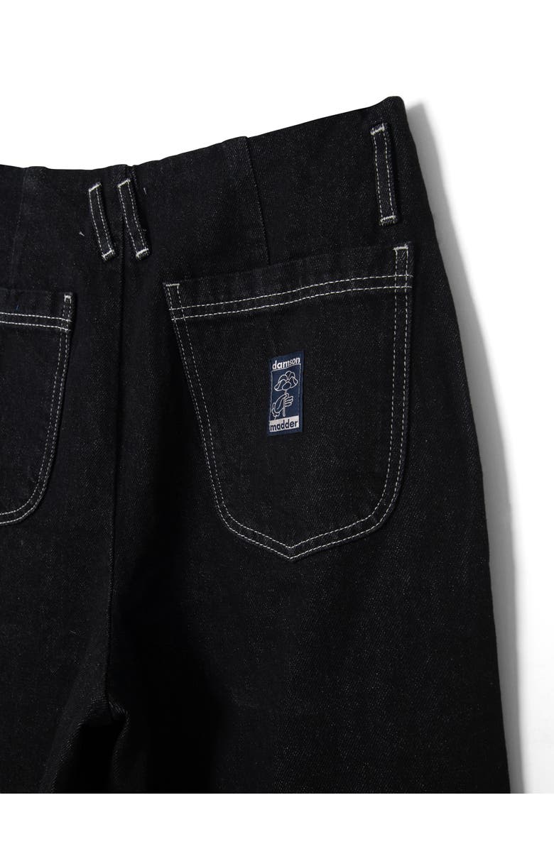 Damson Madder Pascal Loose Fit Raw Hem Jeans, Alternate, color, Black