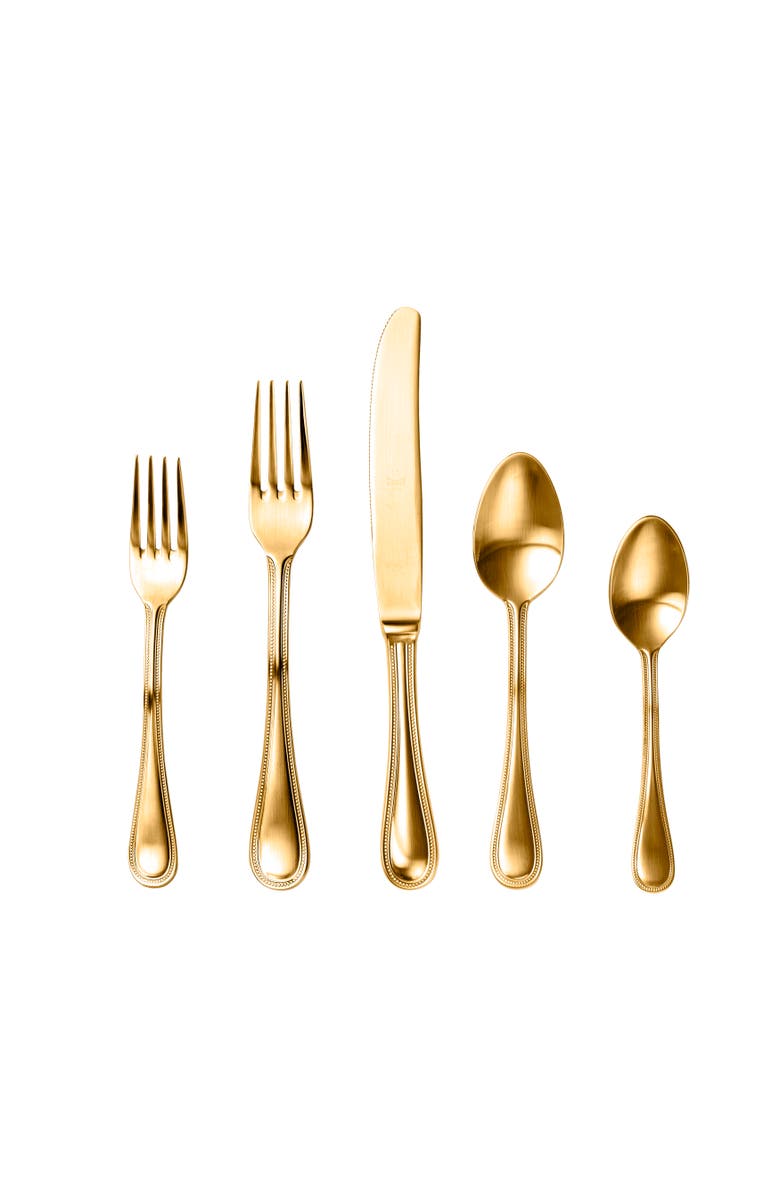 Mepra Perla Flatware Set - 5 Pieces, Alternate, color, Ice Gold