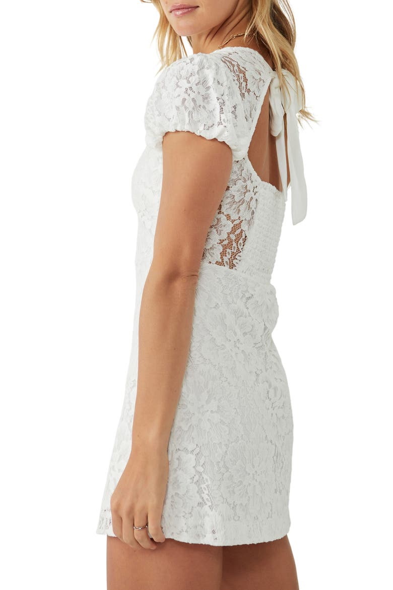 Hailee Puff Sleeve Lace Dress, Alternate, color, IVORY
