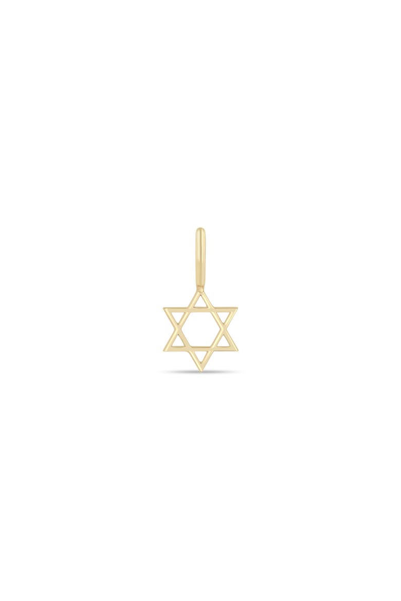 14K Gold Midi Star of David Charm, Main, color, YELLOW GOLD