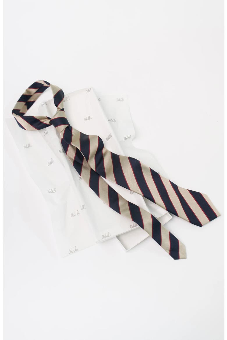 Striped Silk Tie, Alternate, color, Navy Stripe