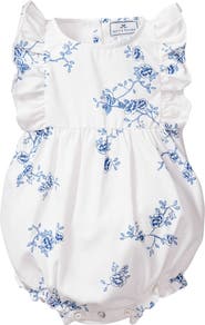 Petite Plume Indigo Floral Ruffled Romper