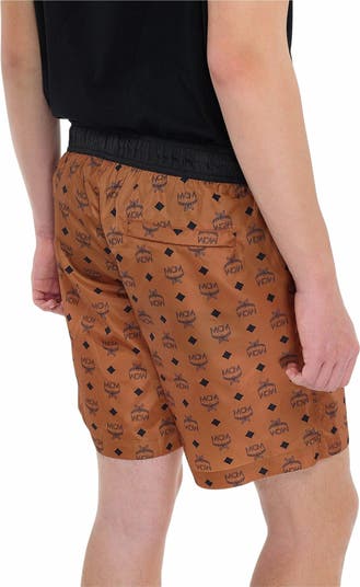 Monogram Print Swim Trunks