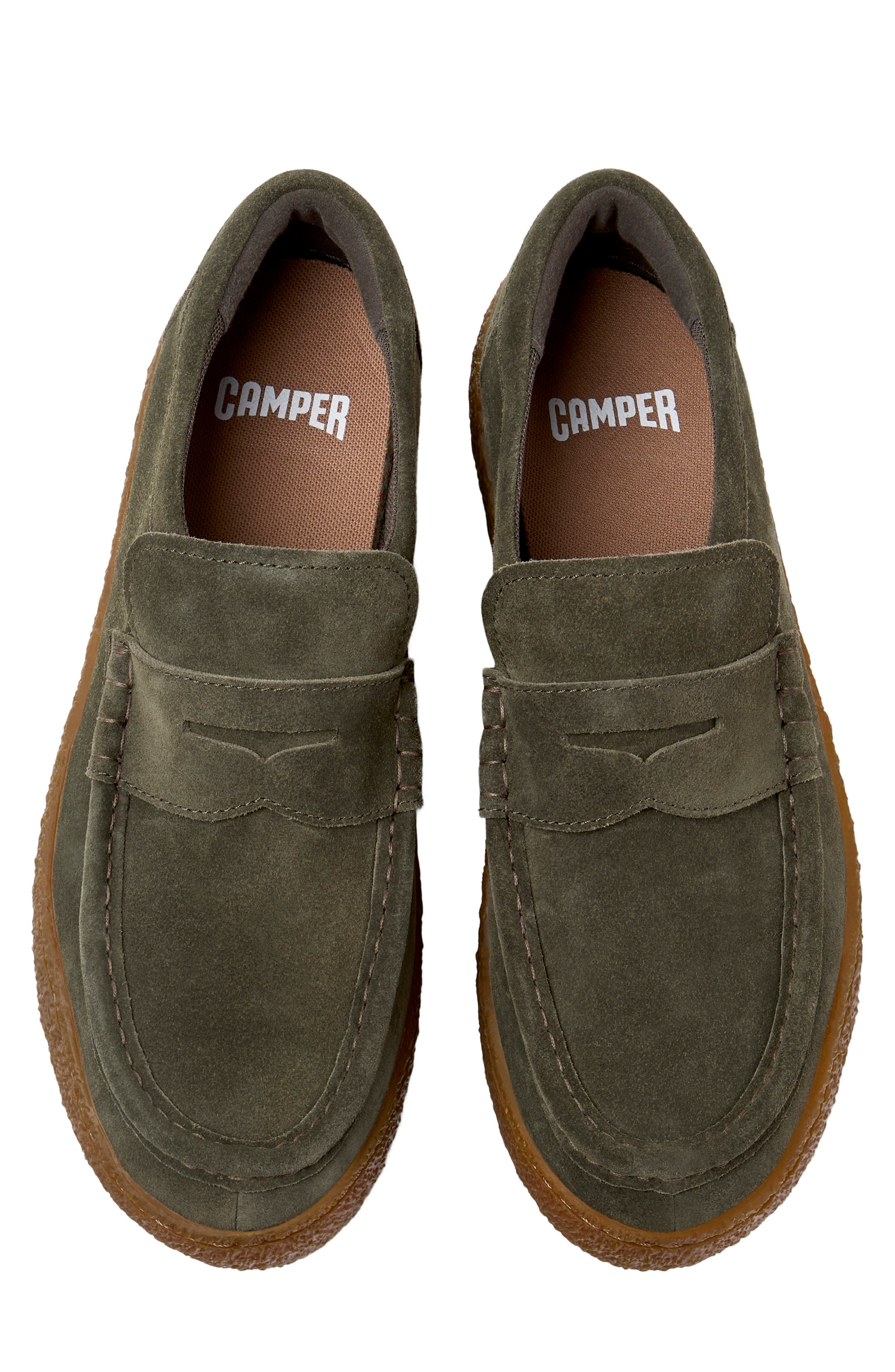 Peu Terreno Leather Moccasin, Alternate, color, DARK GREEN