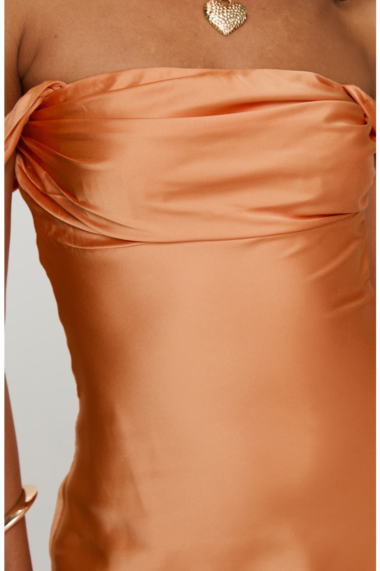 Zabbarra Off the Shoulder Satin Minidress, Alternate, color, ORANGE