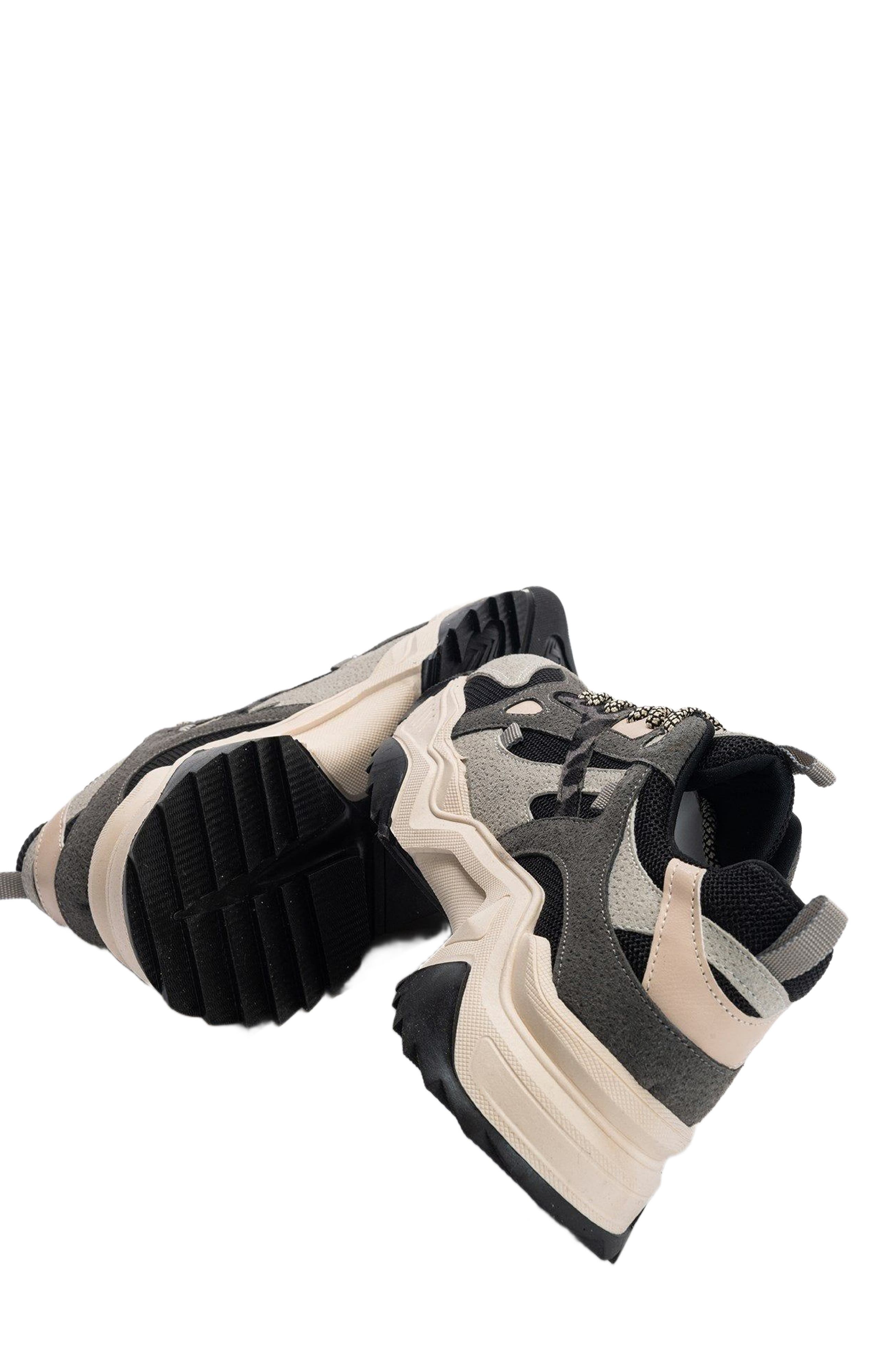 Prologue Shoes Loretta Platform Sneakers, Alternate, color, Black Gray