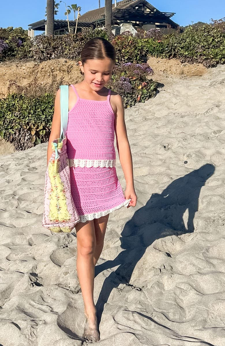 PQ SWIM Kids' Kennedy Two-Piece Cover-Up Dress, Alternate, color, Rosy