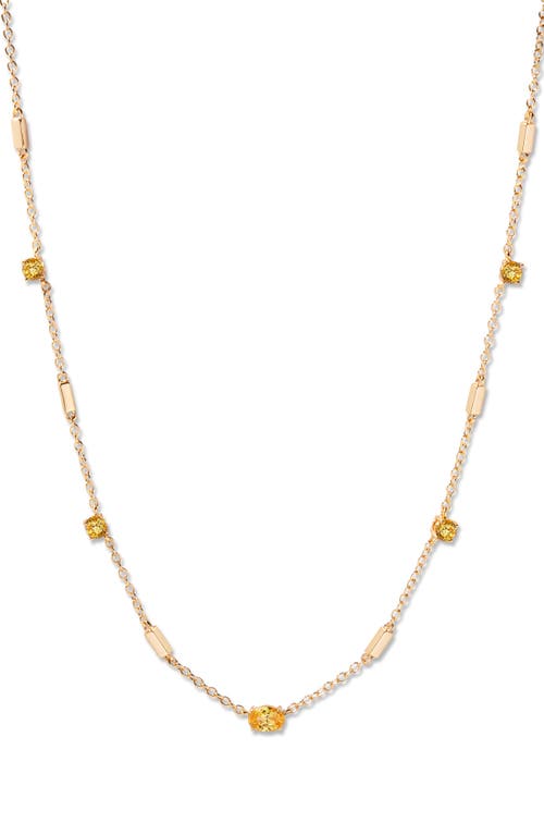 Brook & York Brook And York Brenna Birthstone Station Necklace In Gold November