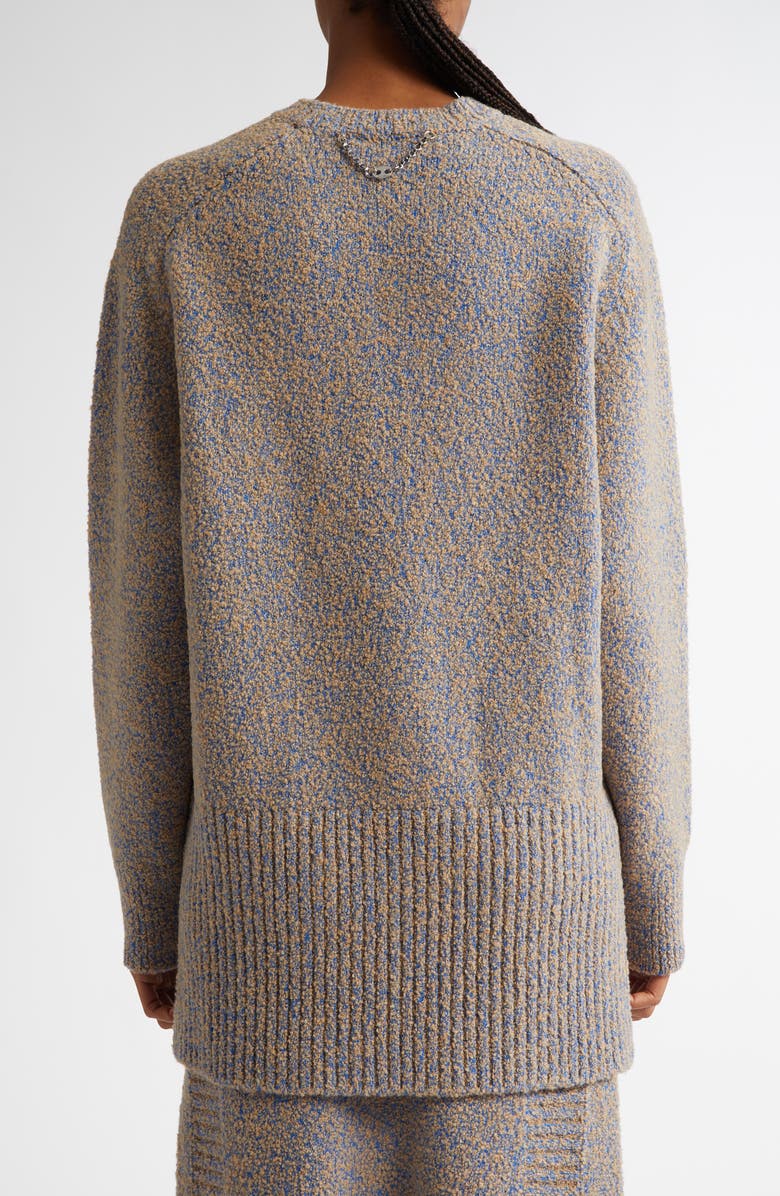 Rabanne High-Low Virgin Wool Blend Crewneck Sweater, Alternate, color, 