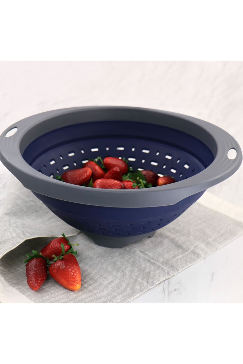 Bluemarine Collapsible Polypropylene Colander, Alternate, color, Navy