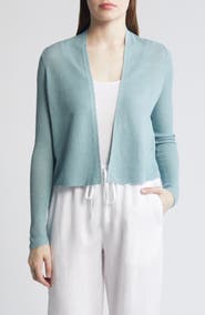 Eileen Fisher Ribbed Organic Linen & Cotton Cardigan