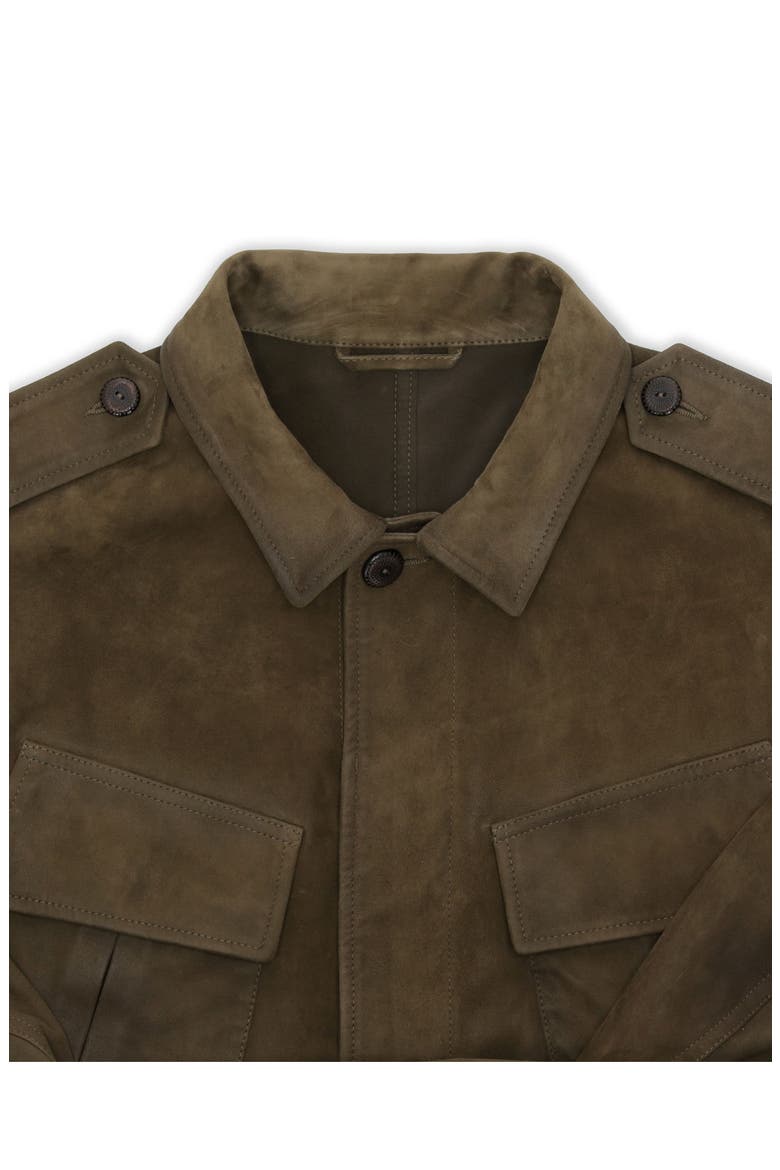 Julian Jungle Suede Jacket, Alternate, color, GREEN