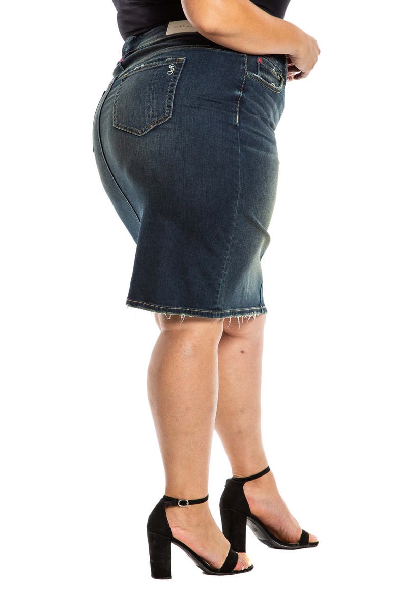 Denim Pencil Skirt, Alternate, color, ROSELYN
