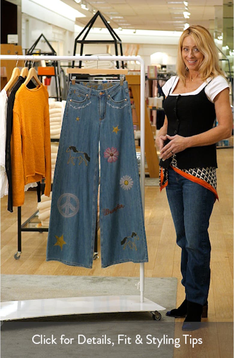 x Lainey Wilson Embroidered Cheeky Wide Leg Jeans, sales video thumbnail