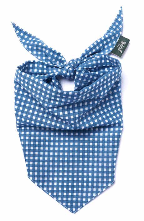 The Paws Blue Gingham Dog Bandana
