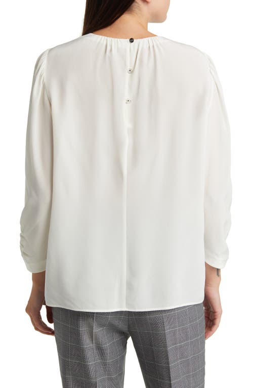 Hugo Boss Bagana Silk Top In Soft Cream