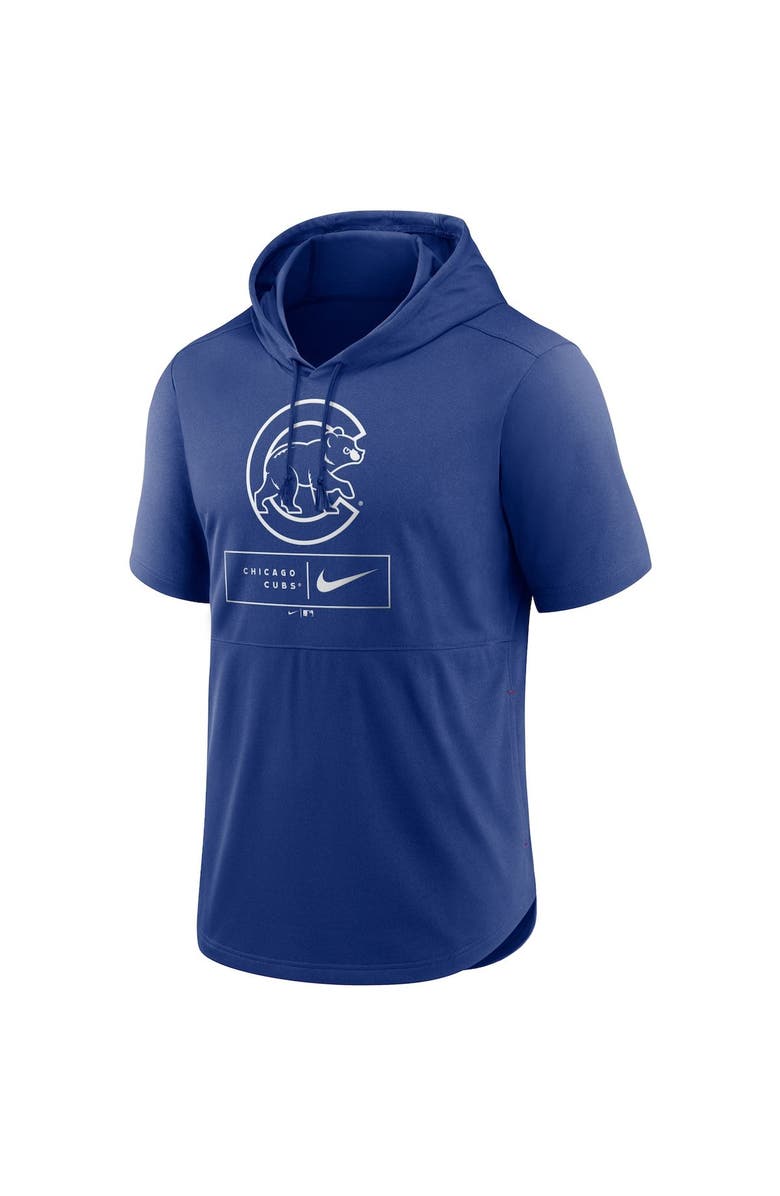 Nike Men's Nike Royal Chicago Cubs Lockup Performance Short Sleeve Lightweight Hooded Top, Alternate, color, 
