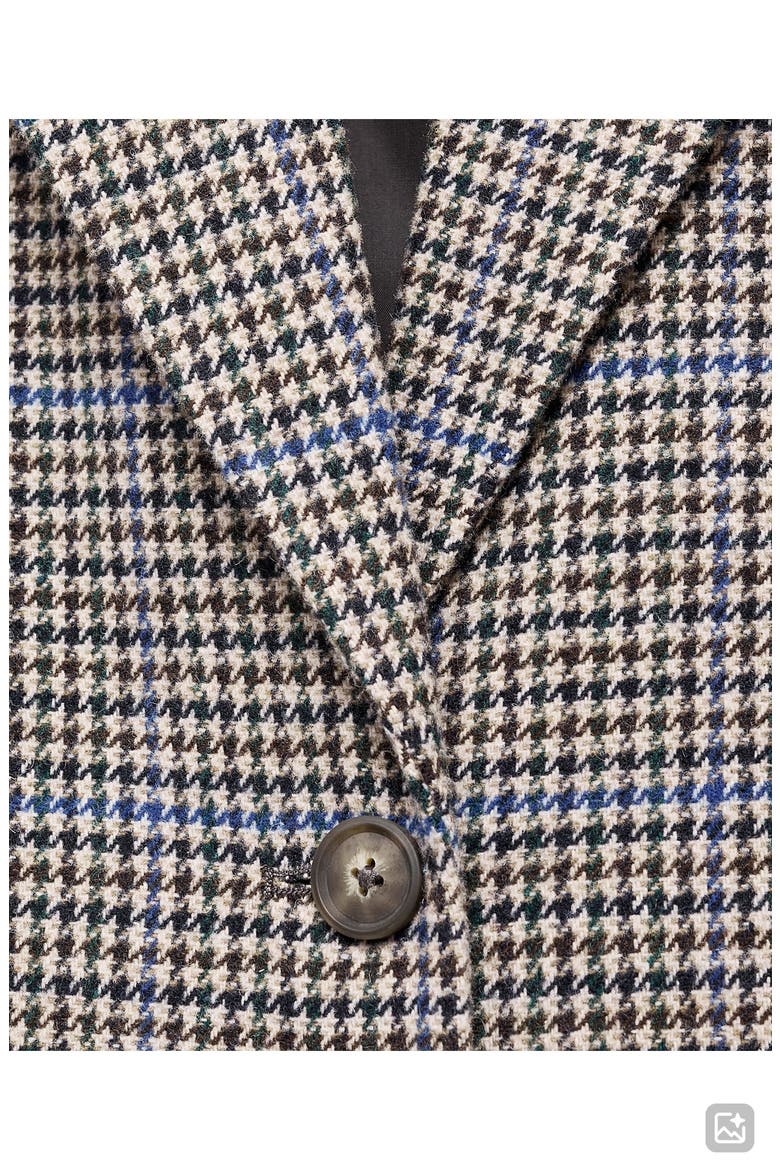 Houndstooth Longline Coat, Alternate, color, BEIGE