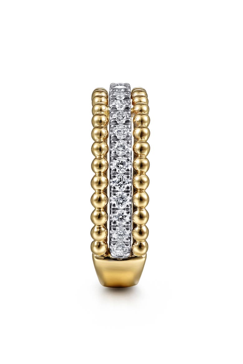14k Gold Diamond Stack Ring, Alternate, color, 14K YELLOW/ WHITE GOLD