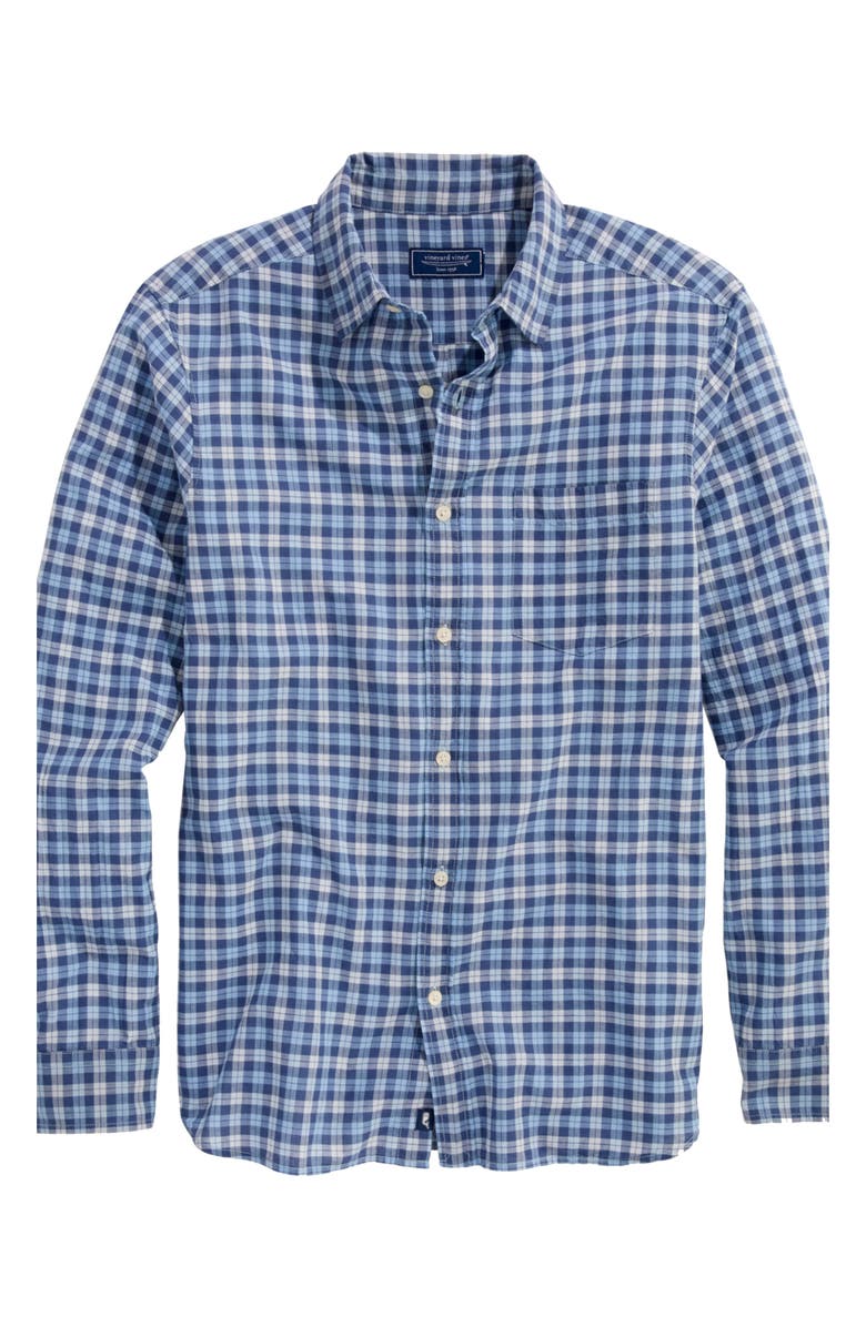vineyard vines Overlook Regular Fit Plaid Cotton Madras Button-Up Shirt, Alternate, color, Jake Blue