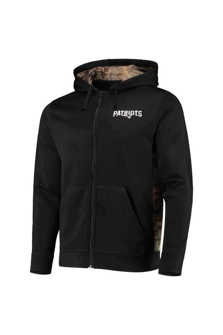 Men's Dunbrooke Black/Realtree Camo New England Patriots Decoy Tech Fleece Full-Zip Hoodie, Alternate, color, Black