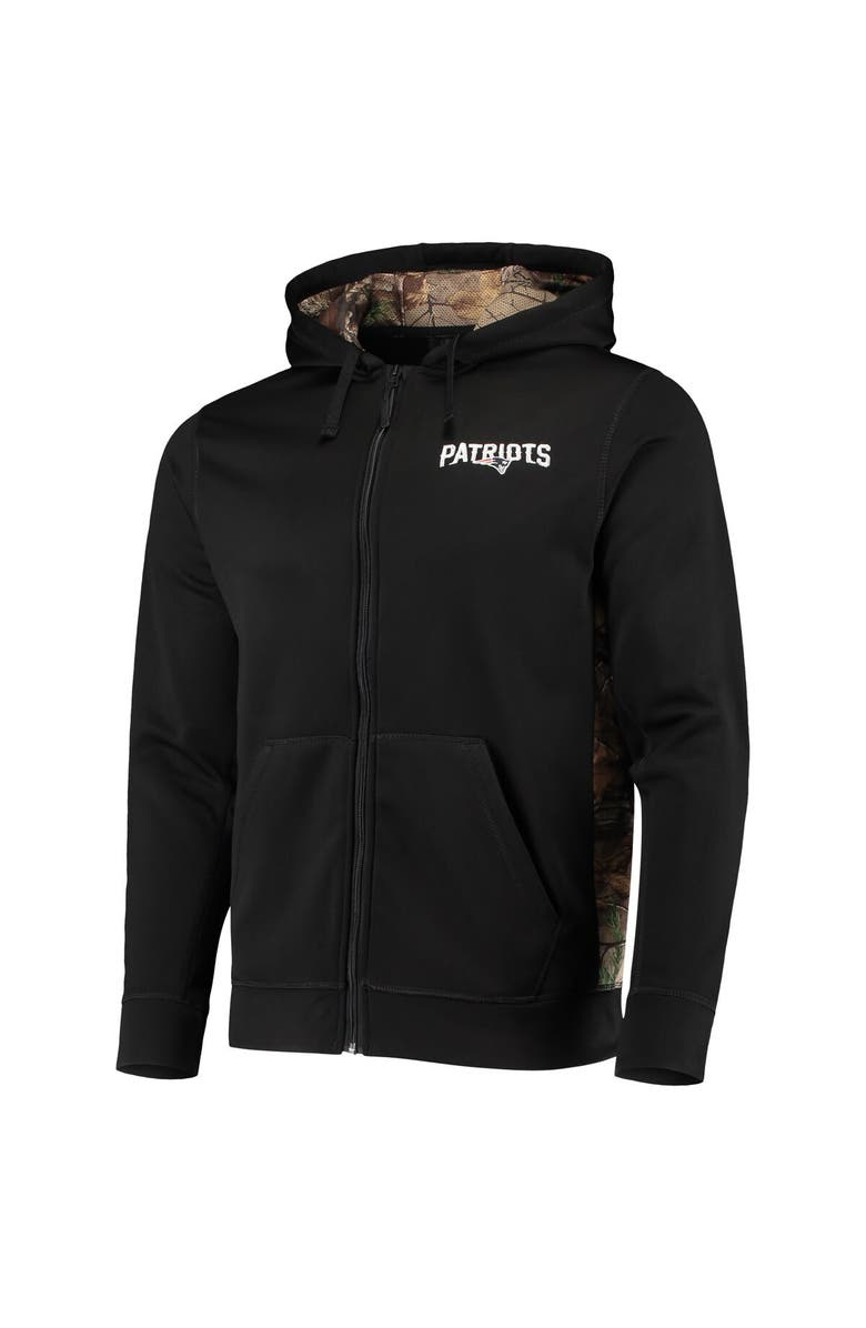 DUNBROOKE Men's Dunbrooke Black/Realtree Camo New England Patriots Decoy Tech Fleece Full-Zip Hoodie, Alternate, color, Black