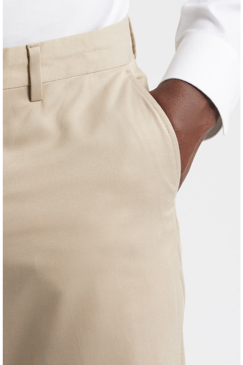 Trim Fit Flat Front Lyocell & Cotton Twill Chinos, Alternate, color, KHAKI