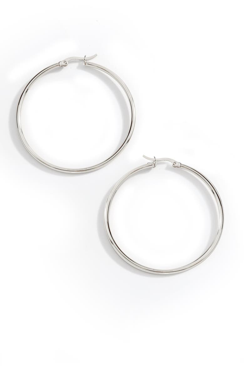 Lynette Large Hoop Earrings, Main, color, Silver