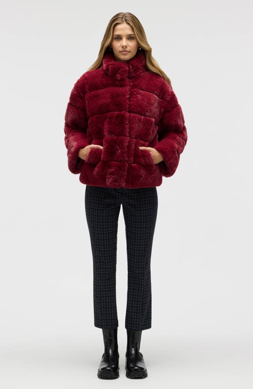 Nvlt Boxy Faux Fur Jacket In Red