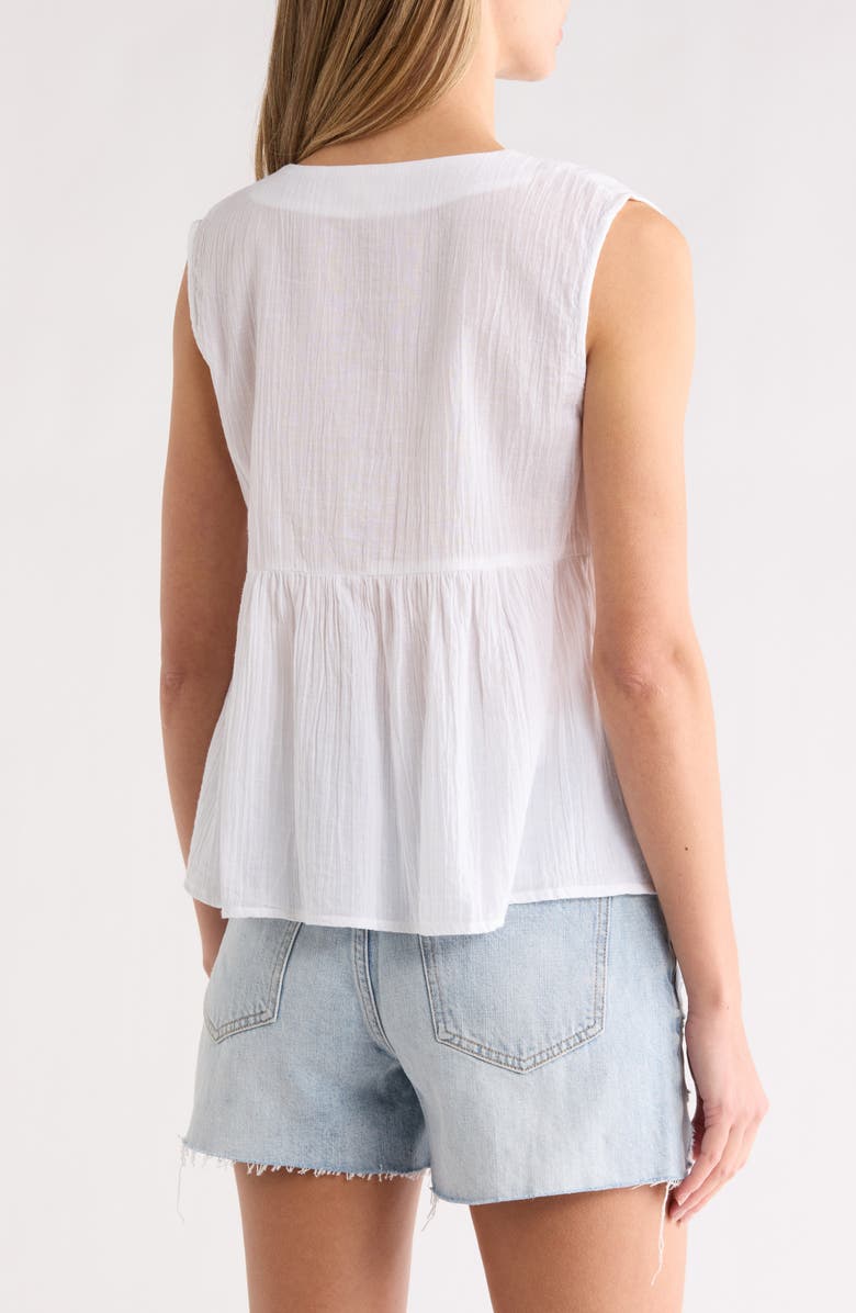 Elan Sleeveless Flyaway Cover-Up Top, Alternate, color, White