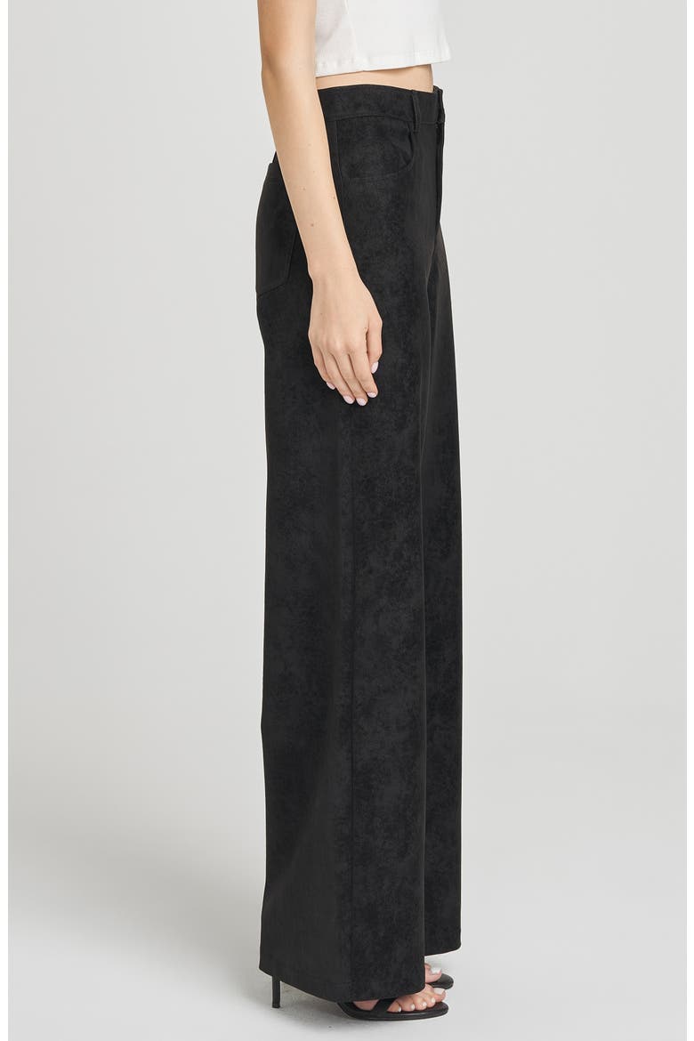 Freya Faux Suede Pants, Alternate, color, BLACK