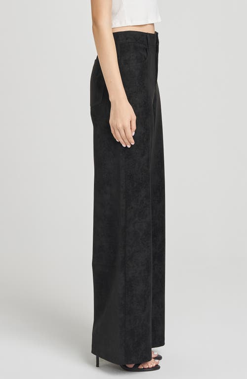Wayf Freya Faux Suede Pants In Black