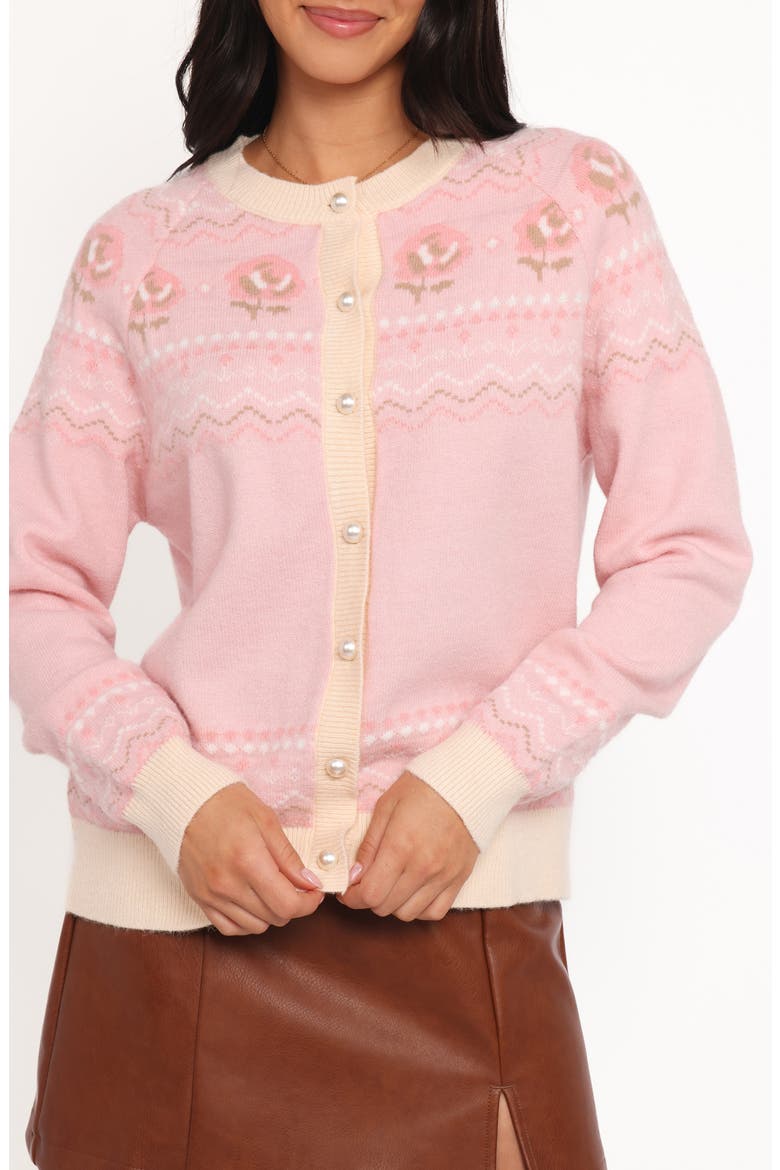 Poppi Fair Isle Cardigan, Alternate, color, PINK