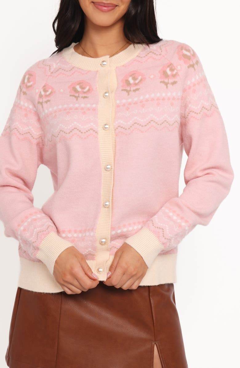 Petal & Pup Poppi Fair Isle Cardigan, Alternate, color, Pink