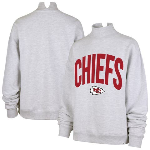 Women's '47 Gray Kansas City Chiefs Subtle Muse Mock Neck Sweatshirt