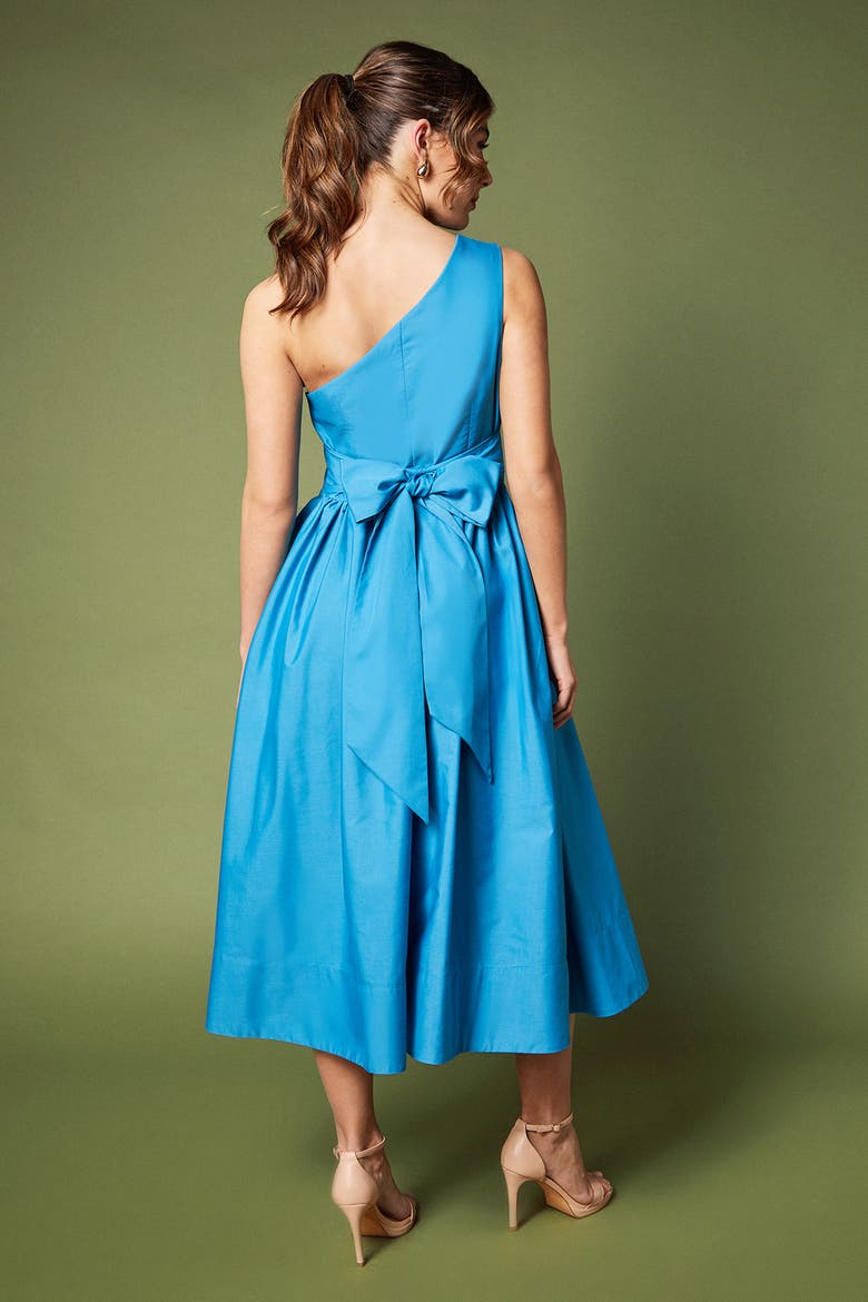 One Shoulder Corsage Midi Dress, Alternate, color, Blue