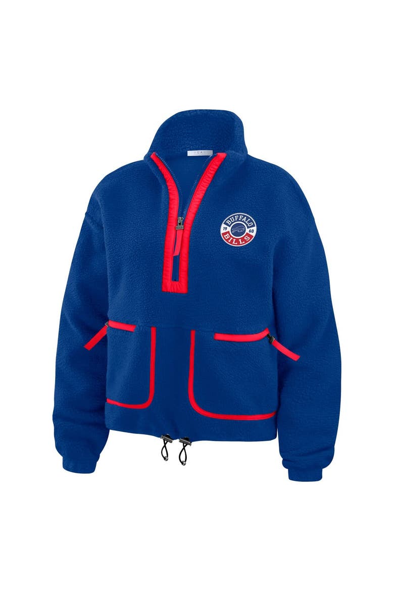 Women's WEAR by Erin Andrews Royal Buffalo Bills Polar Fleece Half-Zip Jacket, Alternate, color, Royal