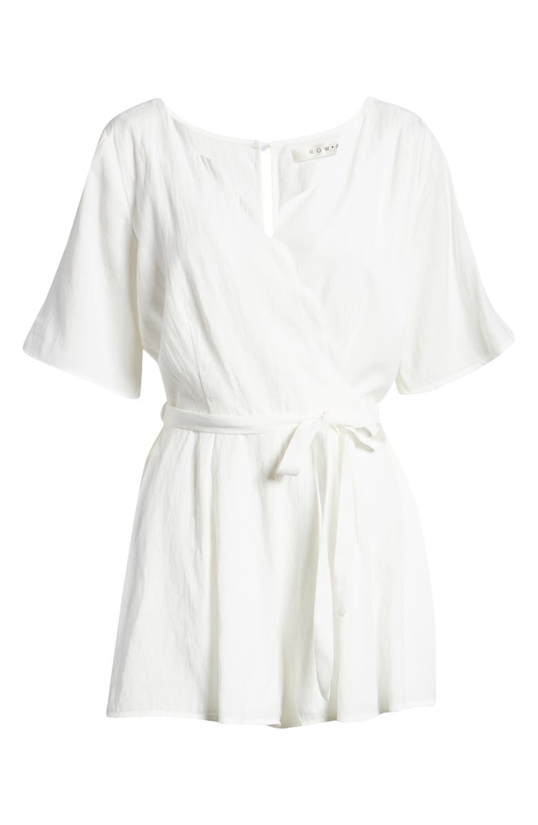 Row A Scallop Neck Wrap Front Romper, Alternate, color, 