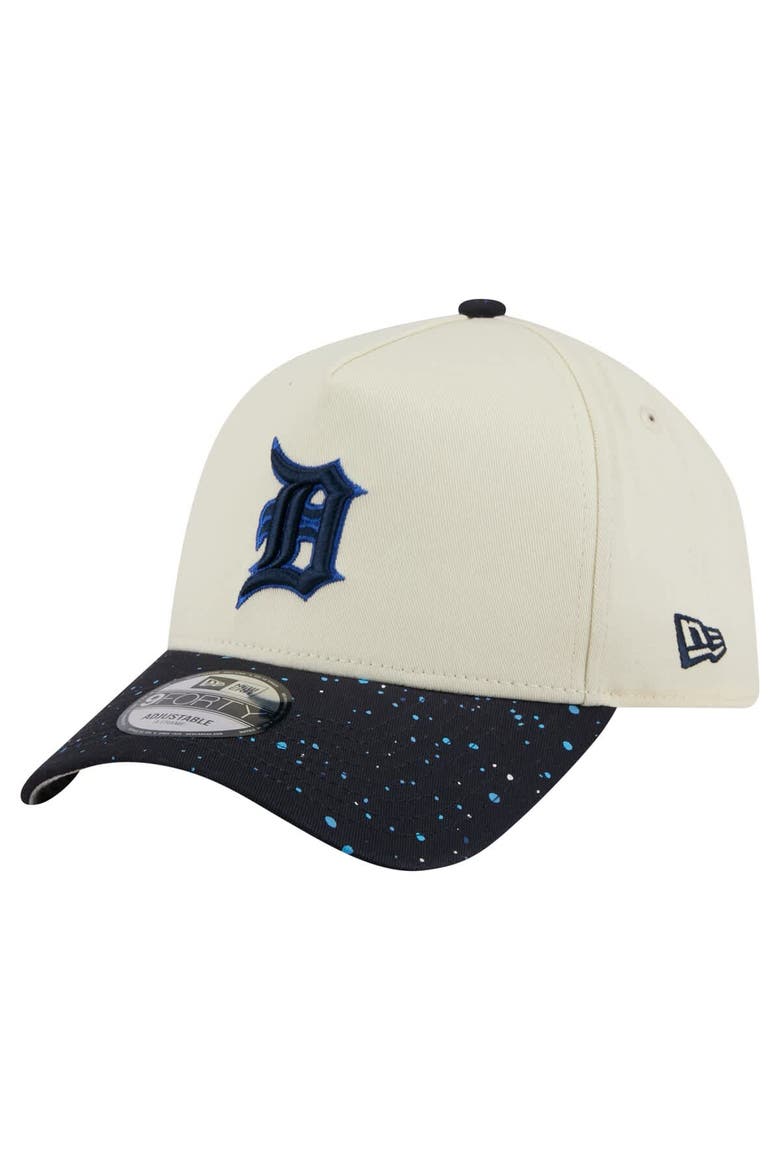 Men's New Era  Cream Detroit Tigers Speckle A-Frame 9FORTY Adjustable Hat, Main, color, Cream