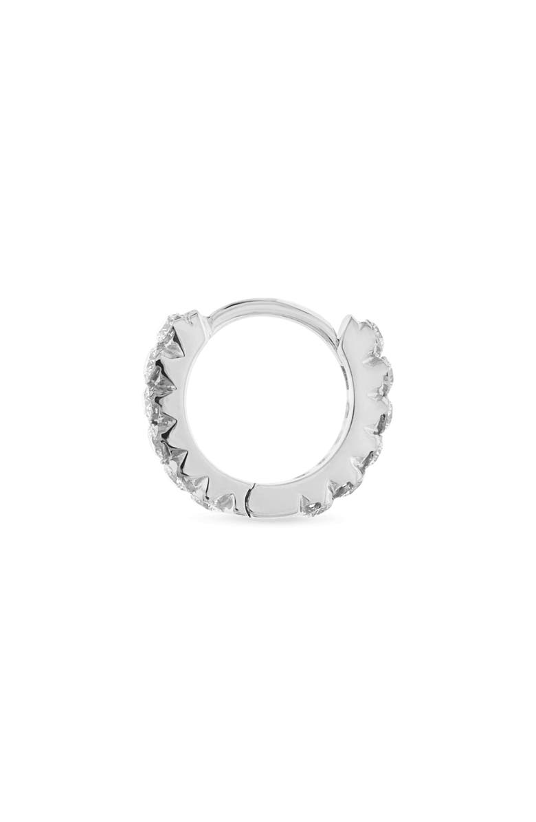 MARIA TASH Invisible Set Diamond Single Clicker Hoop Earring, Alternate, color, 18K White Gold/ Diamond