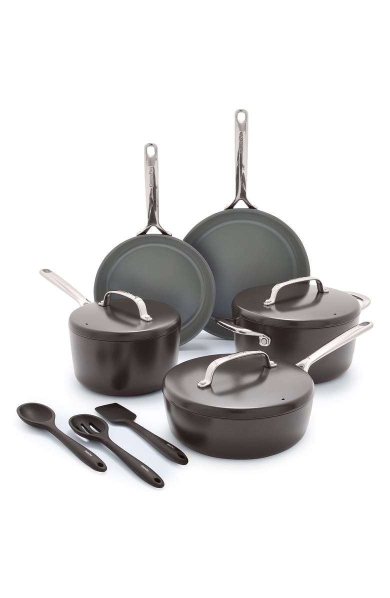 GreenPan GP5 Infinite8 11-Piece Anodized Aluminum Ceramic Nonstick Cookware Set, Main, color, Cocoa